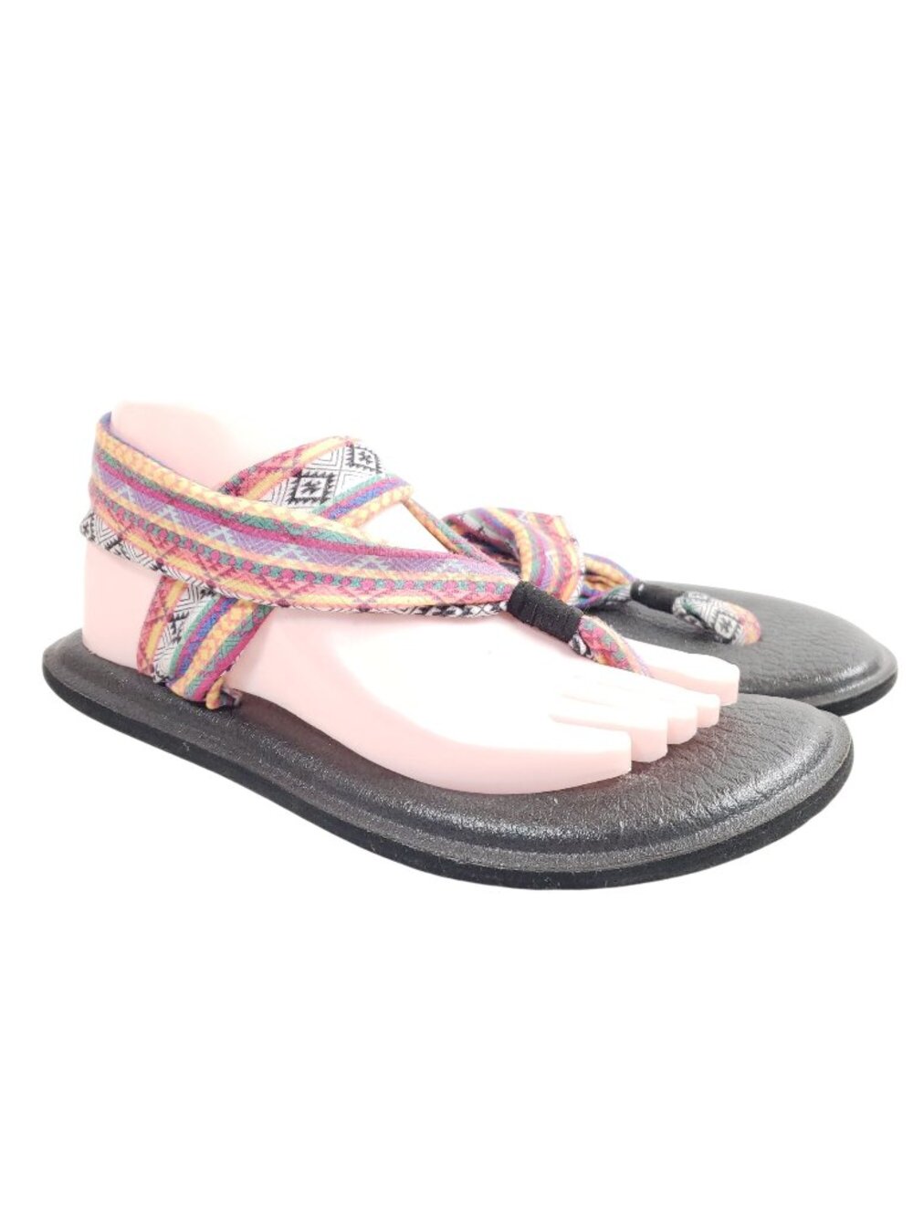 Sanuk Womens Size 8 Yoga Sling-2 Sandals Multicolor Stretch Fabric